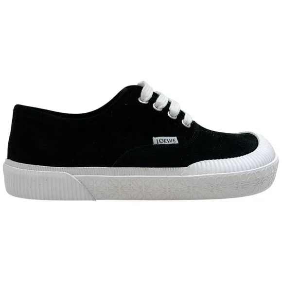 Loewe Black Suede Lace Up Sneakers - Picture 2 of 9